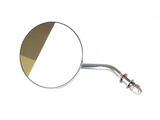 4in. Round Mirror with Short Stem - Chrome. Fits Left. - Rollies Speed Shop