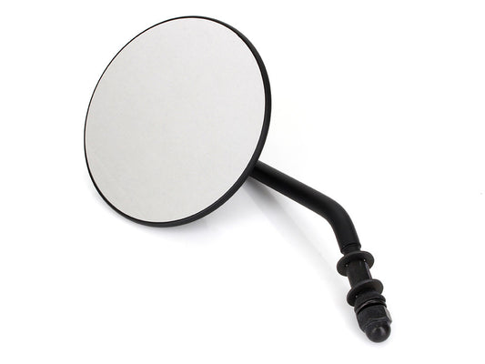 4in. Round Mirror with Short Stem - Black. Fits Left. - Rollies Speed Shop