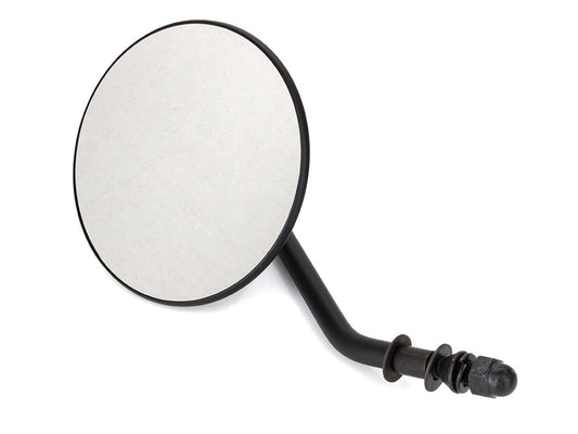 4in. Round Mirror with Short Stem - Black. Fits Right. - Rollies Speed Shop