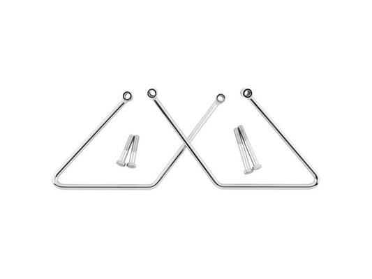 Saddlebag Supports - Chrome. Fits Softail 2000-2017 non 200 Tyre Models - Rollies Speed Shop