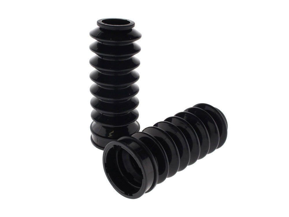 39mm Rubber Fork Boot Gaiters - Black. Fits Dyna 1991-2005, FXR 1987-1994 & Most Sportster 1987-2021 - Rollies Speed Shop