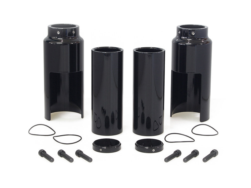 Six Piece Fork Cover Set - Black. Fits Softail Street Bob 2018up. - Rollies Speed Shop
