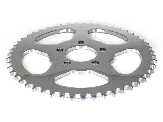51 Tooth, Flat Steel Rear Chain Sprocket - Chrome. Fits Big Twin 2000up & Sportster 2000-2021. - Rollies Speed Shop
