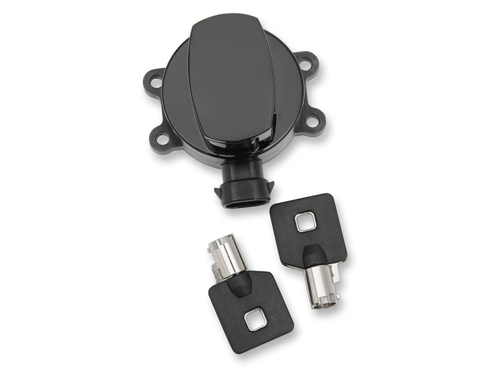 Ignition Switch - Gloss Black. Fits Softail 2011-2017, Road King 2014up & Most Dyna Models 2012-2017. - Rollies Speed Shop
