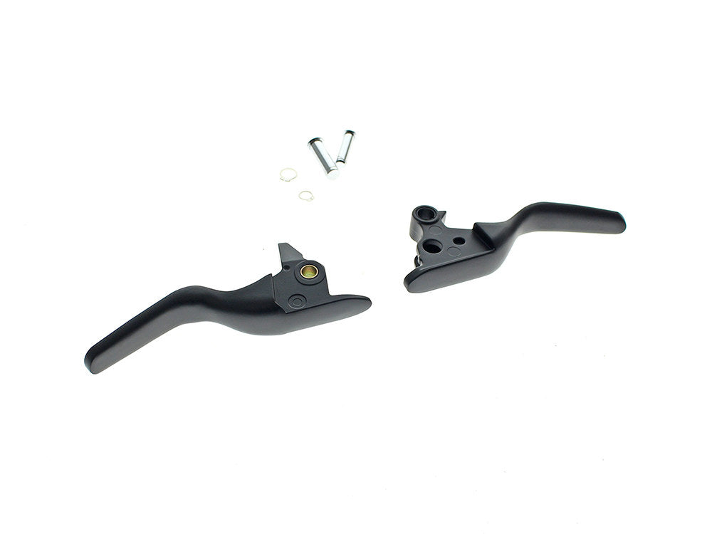 Smooth Shorty Hand Levers - Black. Fits Softail 2015-2024 - Rollies Speed Shop