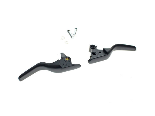 Smooth Shorty Hand Levers - Black. Fits Softail 2015-2024 - Rollies Speed Shop