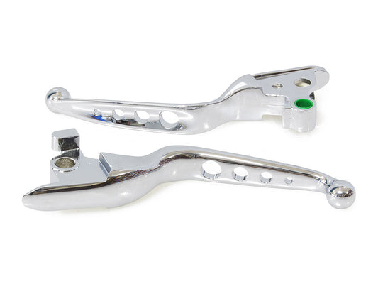 4 Hole Hand Levers - Chrome. Fits Softail 2018-2024 - Rollies Speed Shop