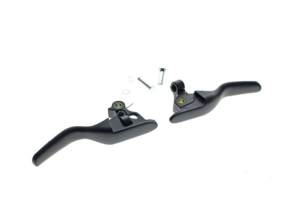 Smooth Shorty Hand Levers - Black. Fits Touring Most 2021-2024 with Cable Clutch - Rollies Speed Shop