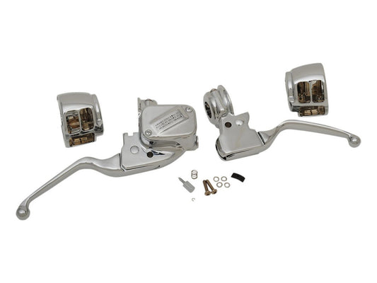 Handlebar Control Kit - Chrome. Fits Single Disc Softail 2015-2024 - Rollies Speed Shop