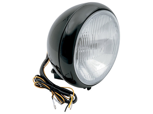 7in. Headlight - Black. Fits FL Softail 1986-2017 - Rollies Speed Shop