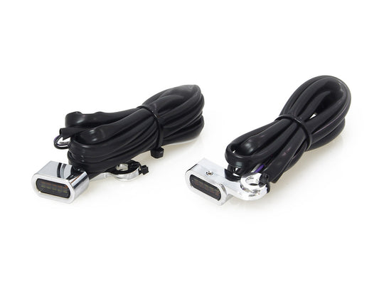 Under Perch Turn Signals with Daytime Running Lights - Chrome. Fits Softail 2015-2024 & Touring 2009-2023 Models with Cable Clutch. - Rollies Speed Shop