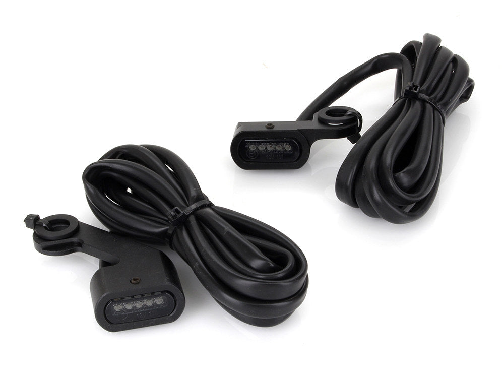 Under Perch Turn Signals - Black. Fits Softail 2015-2024 & Touring 2009-2023 Models with Cable Clutch. - Rollies Speed Shop