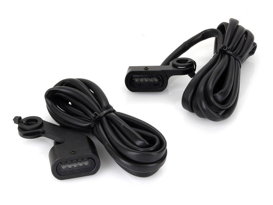 Under Perch Turn Signals - Black. Fits Softail 2015-2024 & Touring 2009-2023 Models with Cable Clutch. - Rollies Speed Shop
