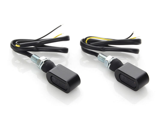 Slim Line LED Turn Signals - Black. Matches Front Under Perch Indicators. - Rollies Speed Shop