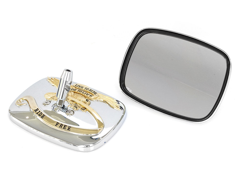 Live to Ride Mirrors - Chrome & Gold. - Rollies Speed Shop