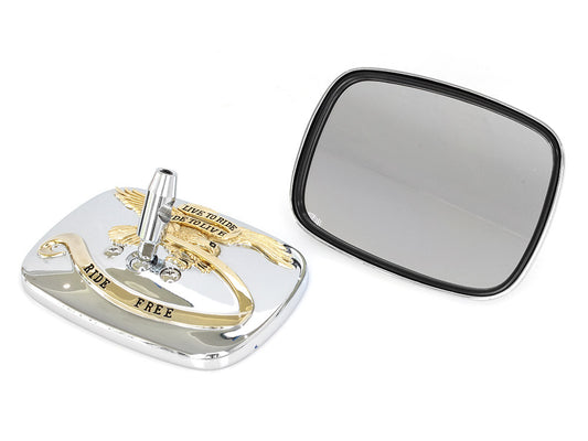 Live to Ride Mirrors - Chrome & Gold. - Rollies Speed Shop