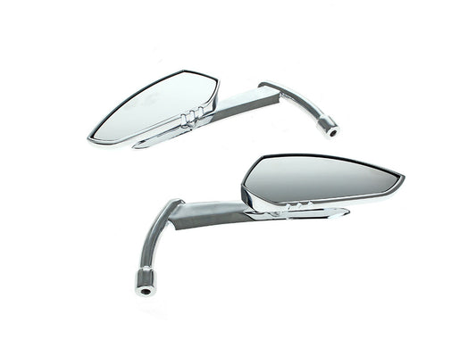 Scythe Mirrors with Blade Stem - Chrome - Rollies Speed Shop