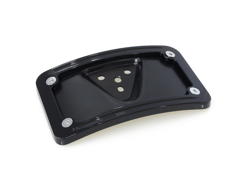 Laydown Curved Number Plate Frame with Mount - Gloss Black - Rollies Speed Shop