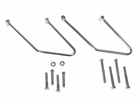 Saddlebag Supports - Chrome. Fits FX Softail 2006-2015 & Fatboy 2007-2017 - Rollies Speed Shop