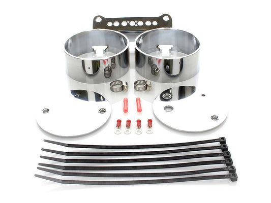 Dual Gauge Mount - Chrome. Fits Dyna 1995-2005 & Sportster 1995-2011. - Rollies Speed Shop