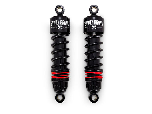 10-1/2in. Slammer Plus Rear Shock Absorbers - Black. Fits Sportster 2004-2021 - Burly Brand
