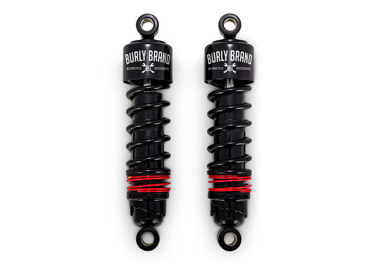 10-1/2in. Slammer Plus Rear Shock Absorbers - Black. Fits Dyna 1991-2017. - Burly Brand