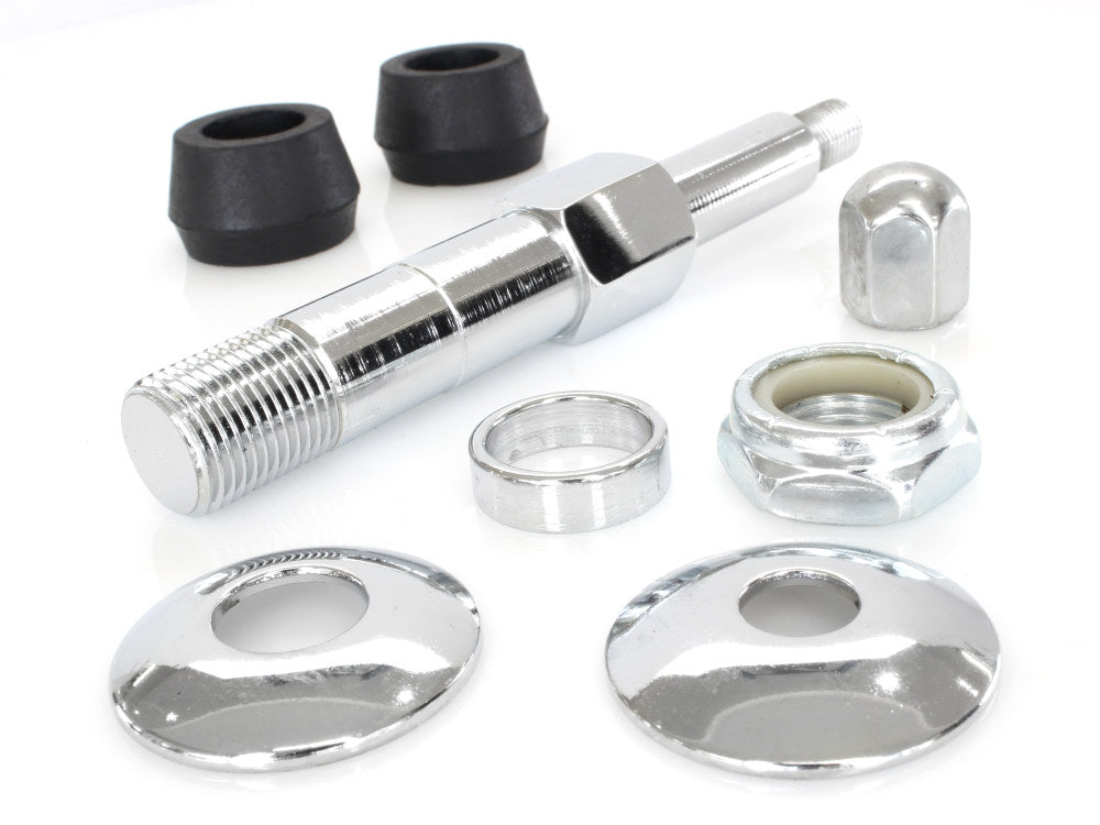Upper Shock Stud Kit - Chrome. Fits 4Spd Big Twin 1973-1986 - Bender Cycle