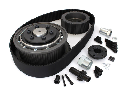 2in. Electric Start Open Primary Belt Drive Kit. Fits Big Twin 1970-1978 with Ratchet Lid Transmission. - Belt Drives Ltd