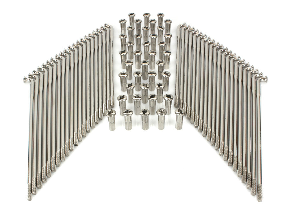 16in. Spokes - Polished Stainless Steel. Fits Original Style H-D Deep Drop Center Rim when used in conjunction with 1997up H-D style Rear Hub or H-D Style Wide Glide Front Hub. - Buchanans Spoke Rim