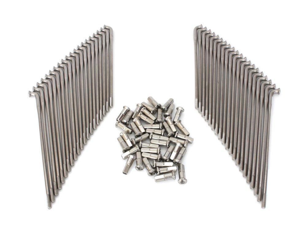 16in. Heavy Duty Spokes - Stainless Steel. Fits Original Style H-D Deep Drop Center Rim when used in conjunction with 1997up H-D style Rear Hub or H-D Style Wide Glide Front Hub. - Buchanans Spoke Rim