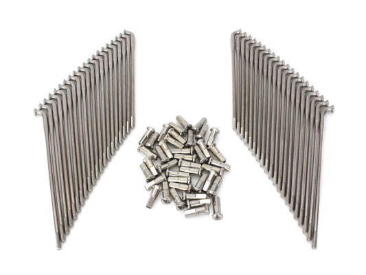 16in. Heavy Duty Spokes - Stainless Steel. Fits Original Style H-D Deep Drop Center Rim when used in conjunction with 1997up H-D style Rear Hub or H-D Style Wide Glide Front Hub. - Buchanans Spoke Rim