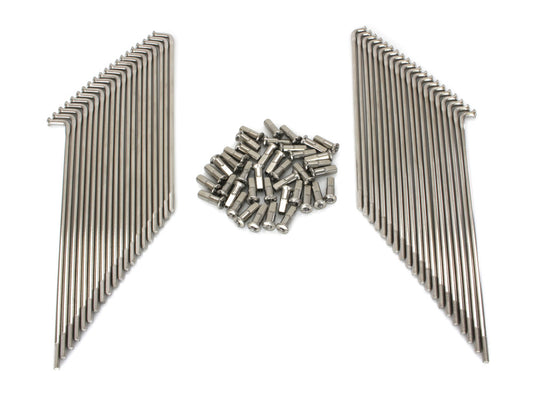 19in. Spokes - Stainless Steel. Fits the Genuine H-D Smooth Profile Rim when used in conjunction with 2006up OEM H-D Mid Glide Front End. - Buchanans Spoke Rim