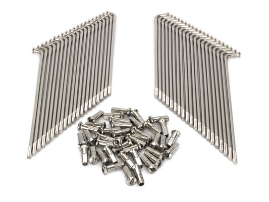 19in. Spokes - Polished Stainless Steel. Fits Original Style H-D Deep Drop Center Rim when used in conjunction with Narrow Glide Hub 1973up & OEM H-D Mid Glide Front Hub 2006up. - Buchanans Spoke Rim