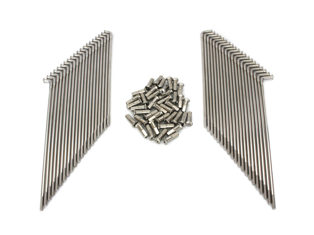 19in. Spokes - Stainless Steel. Fits Original Style H-D Deep Drop Center Rim when used in conjunction with Narrow Glide Hub 1973up & OEM H-D Mid Glide Front Hub 2006up. - Buchanans Spoke Rim