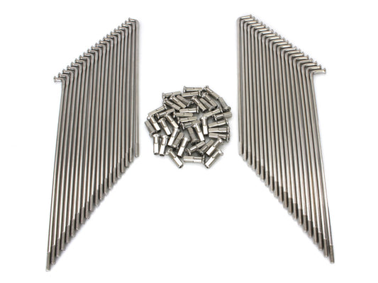 21in. Spokes - Stainless Steel. Fits Original Style H-D Drop Center Rims & Genuine H-D Smooth Profile Rims when used in conjunction with H-D Narrow Glide Hub 1973up & OEM H-D Mid Glide Front Hub 2006up. - Buchanans Spoke Rim