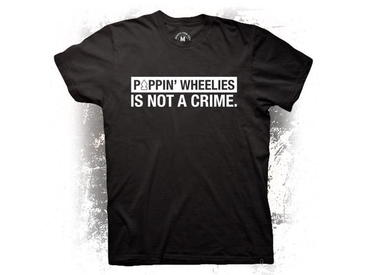Crooked Clubhouse Black Poppin Wheelies Short Sleeve Tee. Large. - Crooked Clubhouse