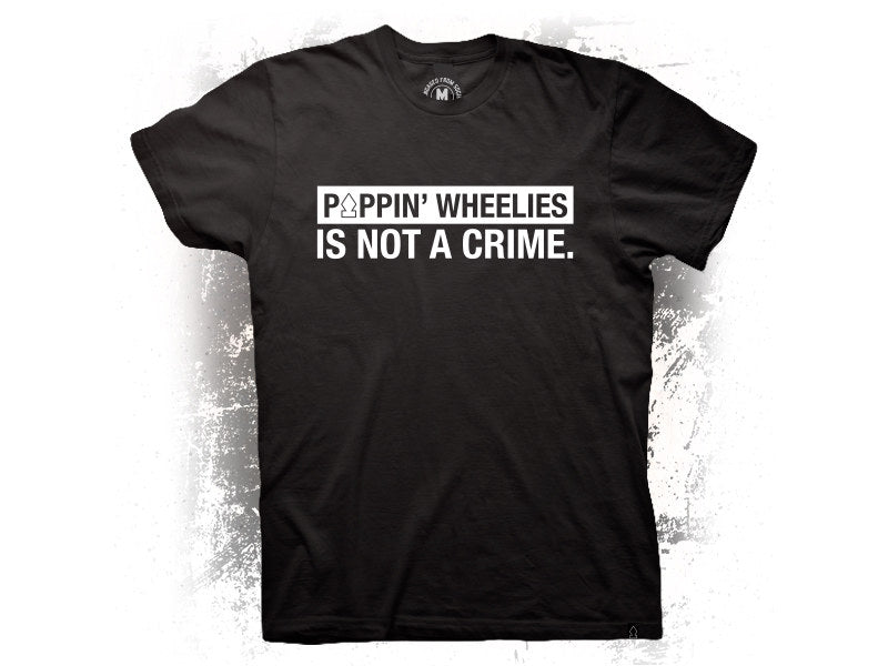Crooked Clubhouse Black Poppin Wheelies Short Sleeve Tee. X-Large. - Crooked Clubhouse