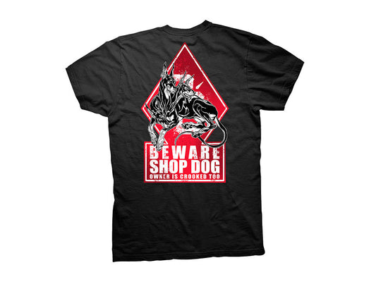 Crooked Clubhouse Black Shop Dog Short Sleeve Tee. Medium. - Crooked Clubhouse