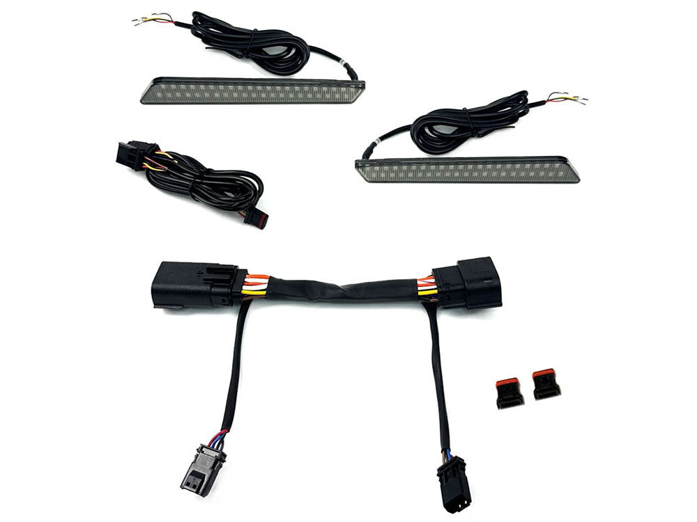 Saddlebag LED Latch Lights - Amber/Red. Fits CVO Touring 2023-2025, Street Glide & Road Glide 2024-2025, Touring 2025 Only - Custom Dynamics