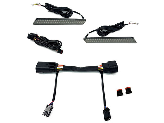 Saddlebag LED Latch Lights - Amber/Red. Fits CVO Touring 2023-2025, Street Glide & Road Glide 2024-2025, Touring 2025 Only - Custom Dynamics