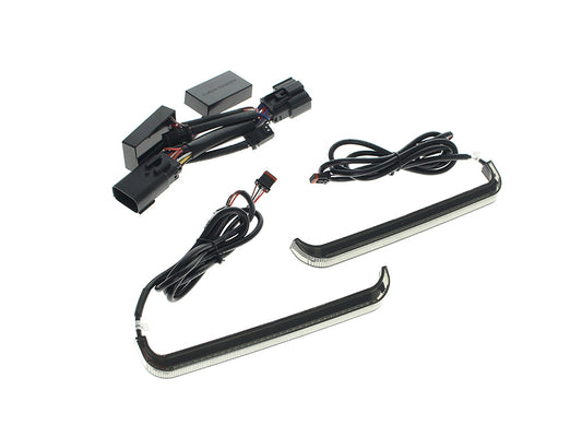 Sequential Low Profile Bagz Saddlebag Lights. Red Run/Brake, Amber Turn with Smoke Lens. Fits CVO Touring 2023-2025, Street Glide & Road Glide 2024-2025, Touring 2025 Only - Custom Dynamics