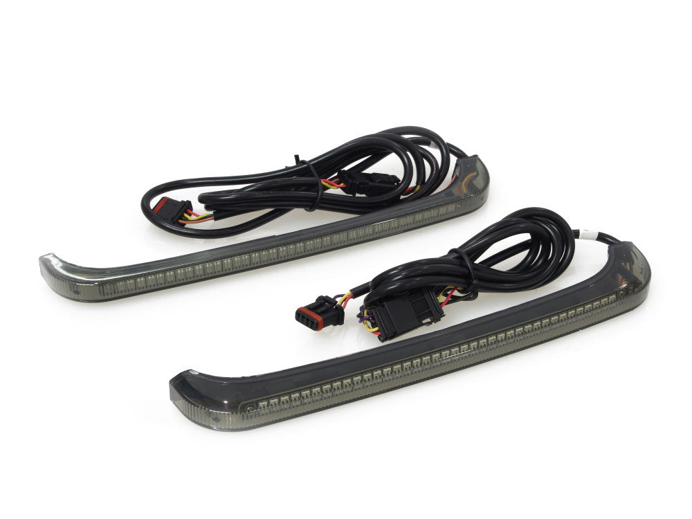 Sequential Low Profile Bagz Saddlebag Lights. Red Run/Brake, Amber Turn with Smoke Lens. Fits Most Touring 2014-2024 - Custom Dynamics