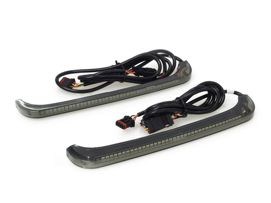 Sequential Low Profile Bagz Saddlebag Lights. Red Run/Brake, Amber Turn with Smoke Lens. Fits Most Touring 2014-2024 - Custom Dynamics