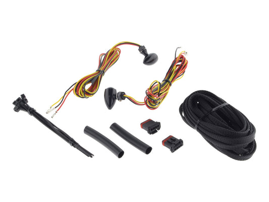 Micro Bullet Dual Function Rear Turn Signals - Red Brake & Amber Turn - Black. - Custom Dynamics