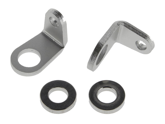 Micro Bullet Front Turn Signal Mounting Brackets - 'L' Bend - Silver. - Custom Dynamics