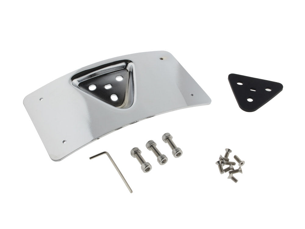 Curved Radius Laydown Number Plate Backing Plate - Chrome. - Custom Dynamics