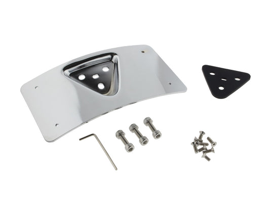Curved Radius Laydown Number Plate Backing Plate - Chrome. - Custom Dynamics