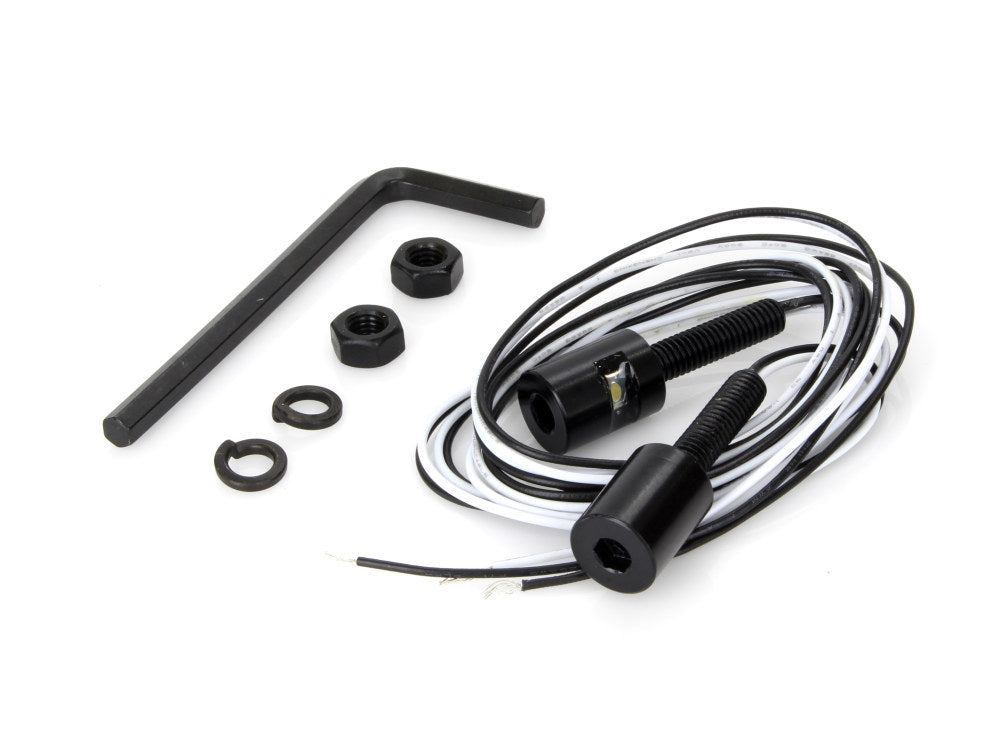 Number Plate Auxillary LED White Light Bolts - Black. - Custom Dynamics