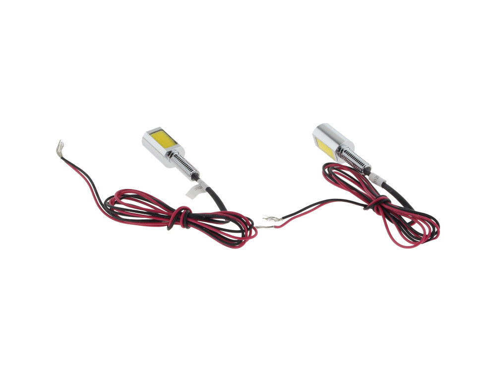Number Plate Auxillary LED White Light Bolts - Chrome. - Custom Dynamics