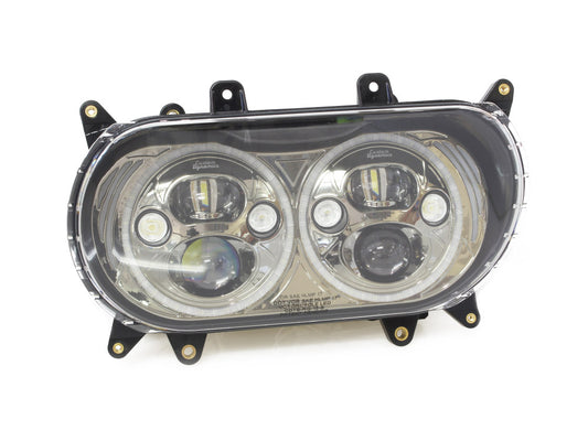 Dual LED HeadLight Kit with Integrated DRL Halos with Amber Turn Signals. Fits Road Glide 2015-2023 - Custom Dynamics